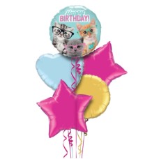 Funny Cat Happy Birthday Balloon Bouquet